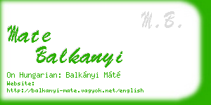 mate balkanyi business card