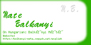 mate balkanyi business card